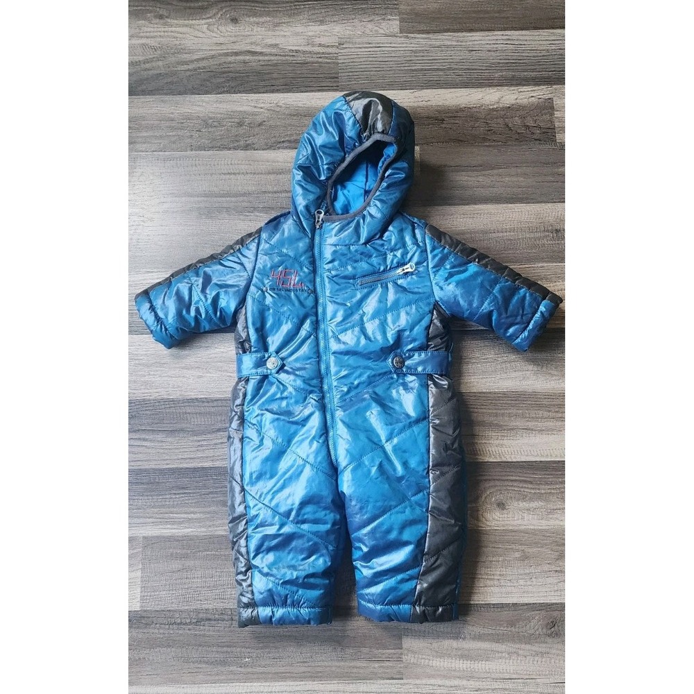 DIESEL FEOD BABY SNOWSUIT‎ ONE PIECE SIZE 6 MONTHS IRIDESCENT BLUE TRENDY ZIP UP